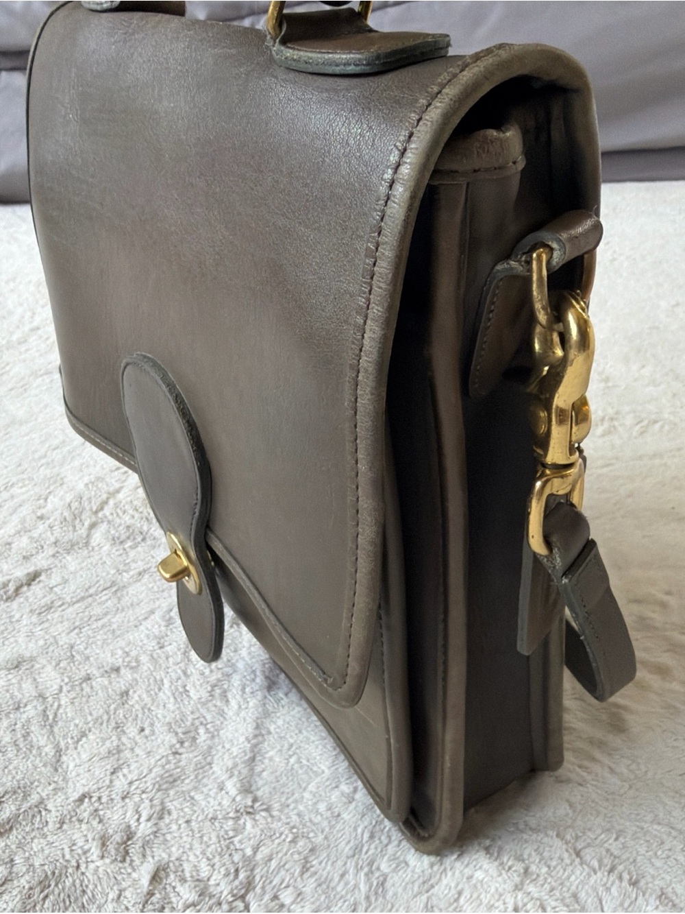 Vintage Coach Station Crossbody Bag No 0710-351 RARE Dark Olive Green! Pre-1994. - Picture 4 of 15